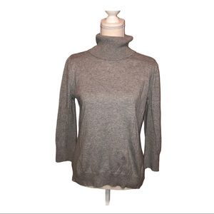 Chaps gray turtleneck, Large, 3/4 length sleeve